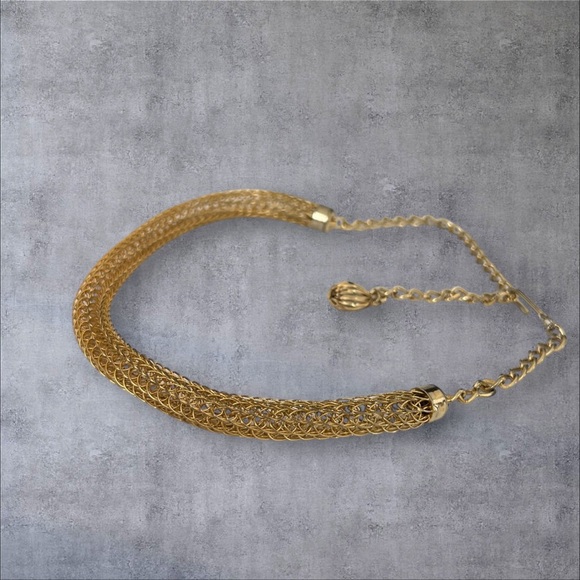 Vintage gold plated mesh chocker - Picture 3 of 6
